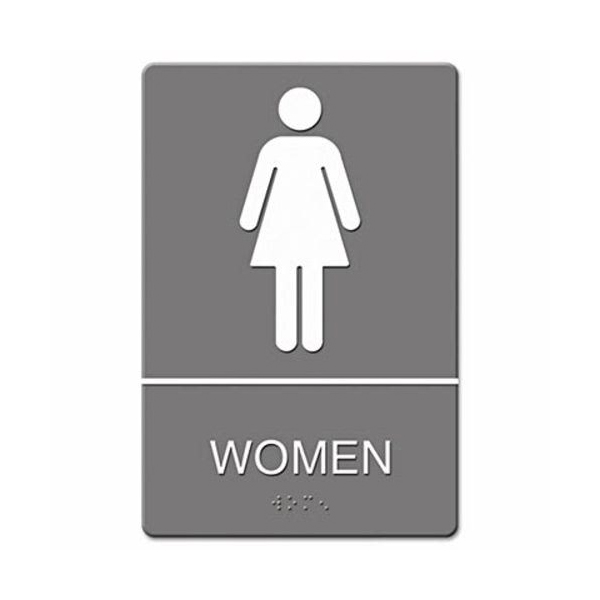 Molded Plastic 6"x 9" ADA Women Restroom Sign